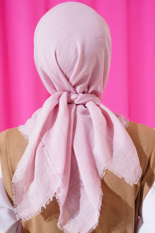 Fringed Model Pink Ayrobin Scarf