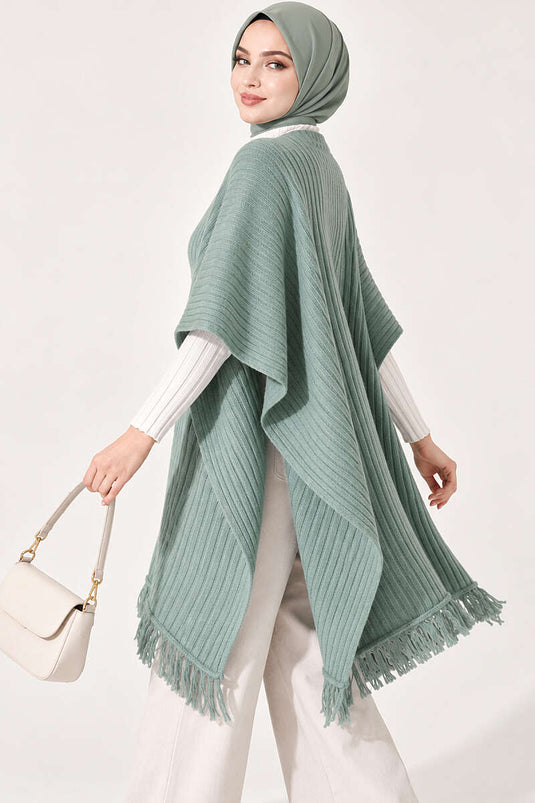Écharpe À Franges En Tricot Menthe