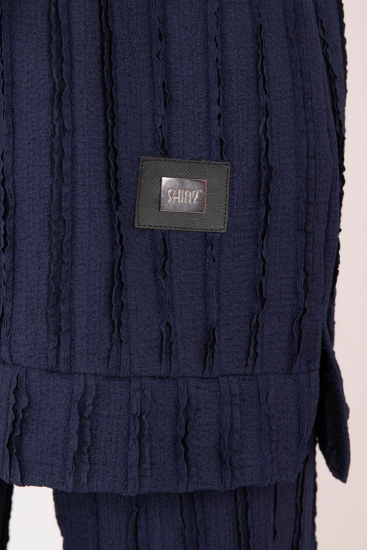 Zweiteiliges Set mit bequemer Hose in Marineblau