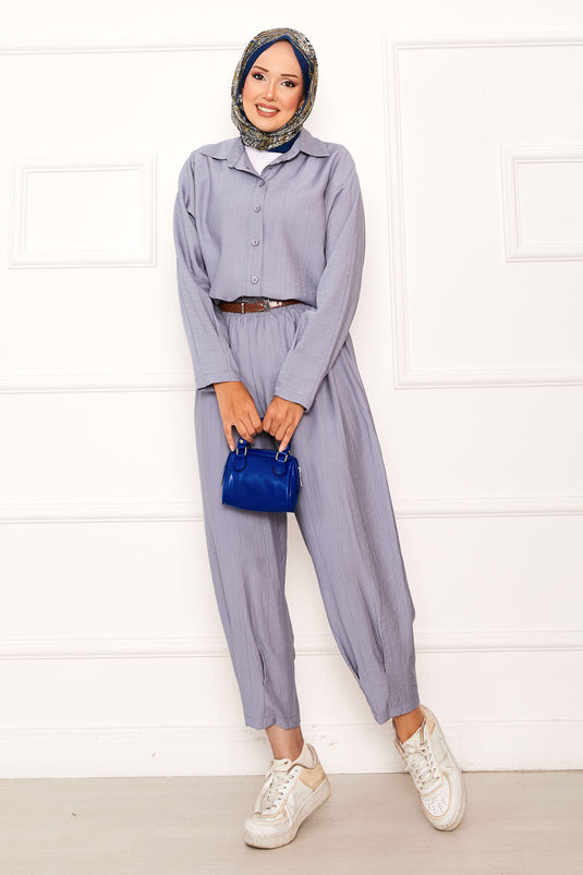 Costume pantalon Shalwar coupe décontractée gris