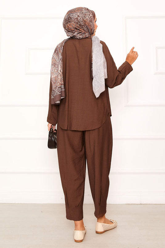 Relaxed Fit Shalwar Trouser Suit in Tan