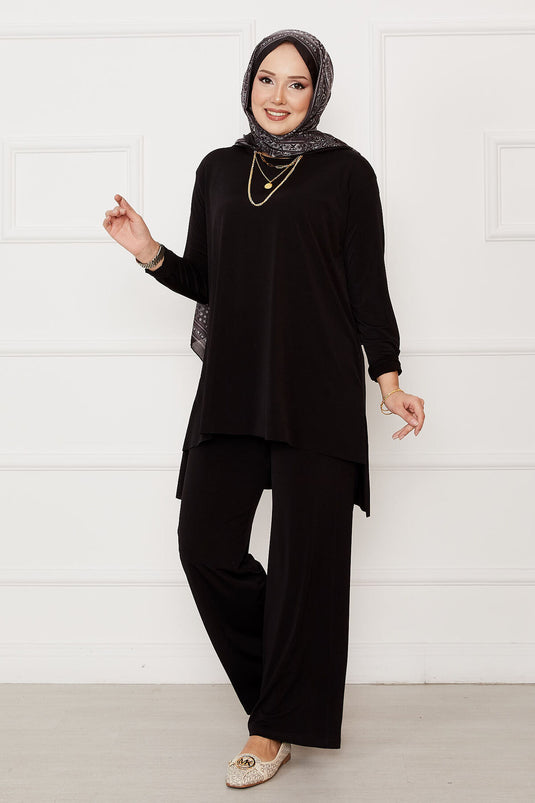 Salaş Rahat Kalıp İkili Sandy Takım  Siyah