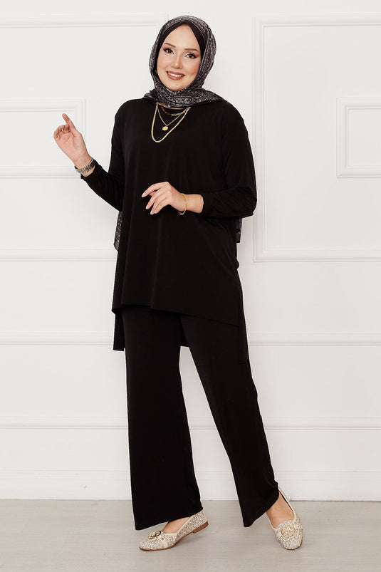 Salaş Rahat Kalıp İkili Sandy Takım  Siyah