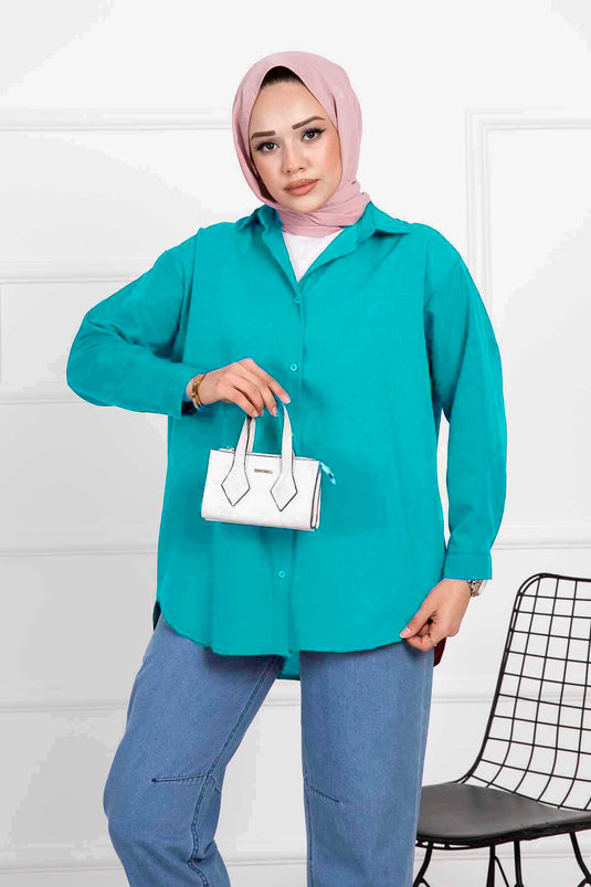 Camicia Hijab dalla vestibilità comoda menta