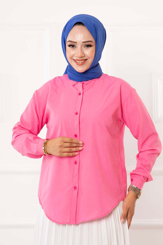 Chemise Hijab Coupe Confortable Rose