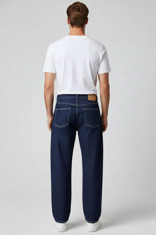 Regular Fit Men's Denim Trousers Navy Blue