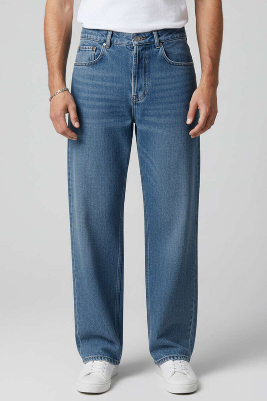 Regular Fit Men's Denim Trousers Blue