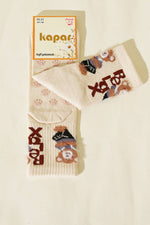 Chaussettes socquettes beige à motif Relax avec barbe
