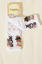Chaussettes socquettes blanches Relax à motif barbe