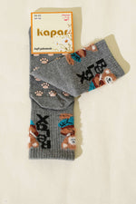 Chaussettes socquettes grises Relax à motif barbe