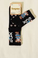 Chaussettes socquettes noires Relax à motif barbe