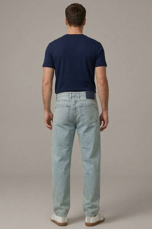 Relax Fit Men's Jeans with Pockets, Medium Wash
