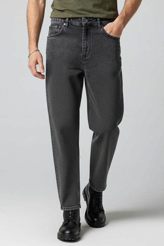 Relax Fit Erkek Kot Pantolon Siyah