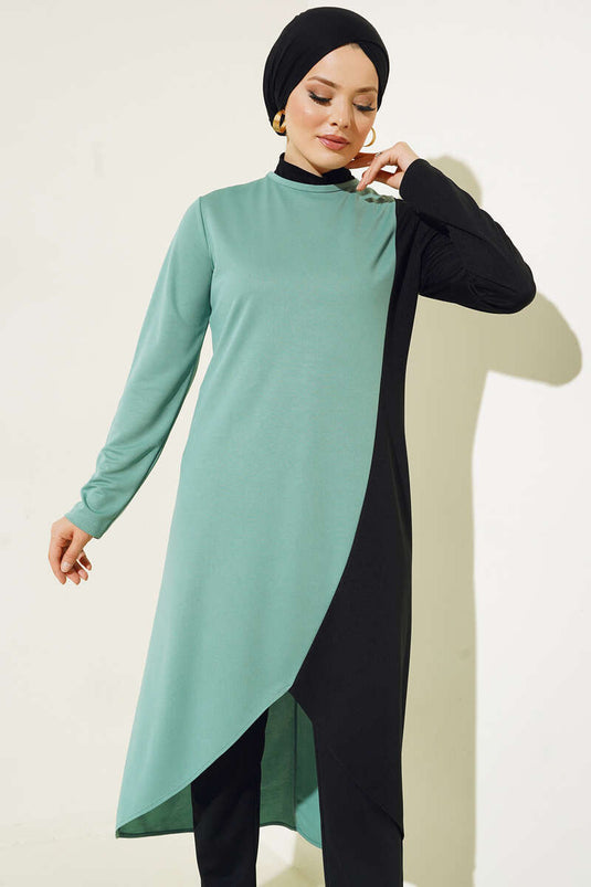 Ensemble Pantalon Tunique Color Block Menthe