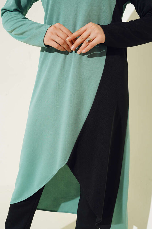 Ensemble Pantalon Tunique Color Block Menthe