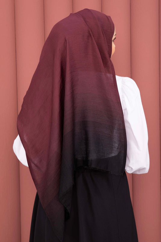 Renk Geçişli Modern Şal Serisi Bordo