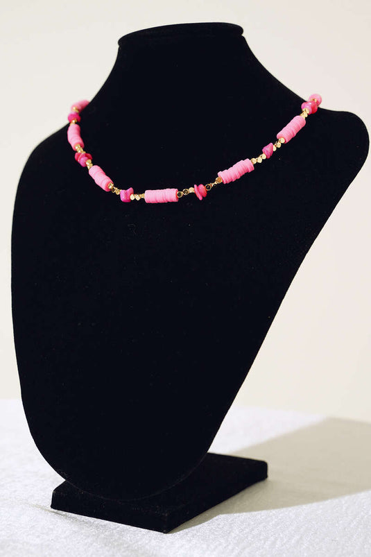 Bunte Perlenkette Rosa