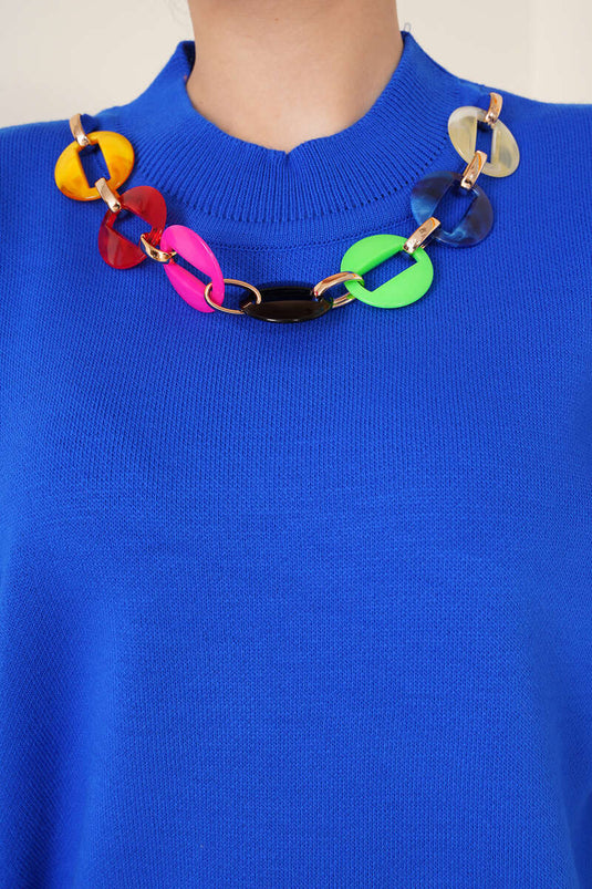 Saks double ensemble avec collier coloré