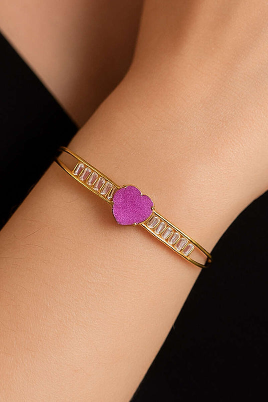Renkli Taşlı Bileklik Mor