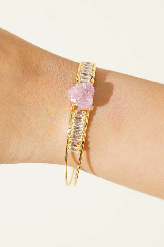 Pink Bracelet with Colorful Stones
