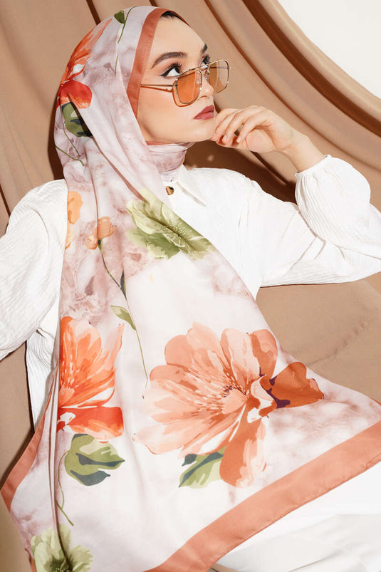 Retro Çiçek Desenli Şal Taba