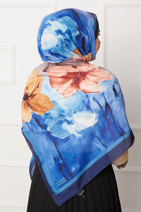 Retro Floral Patterned Hijab Shawl -10