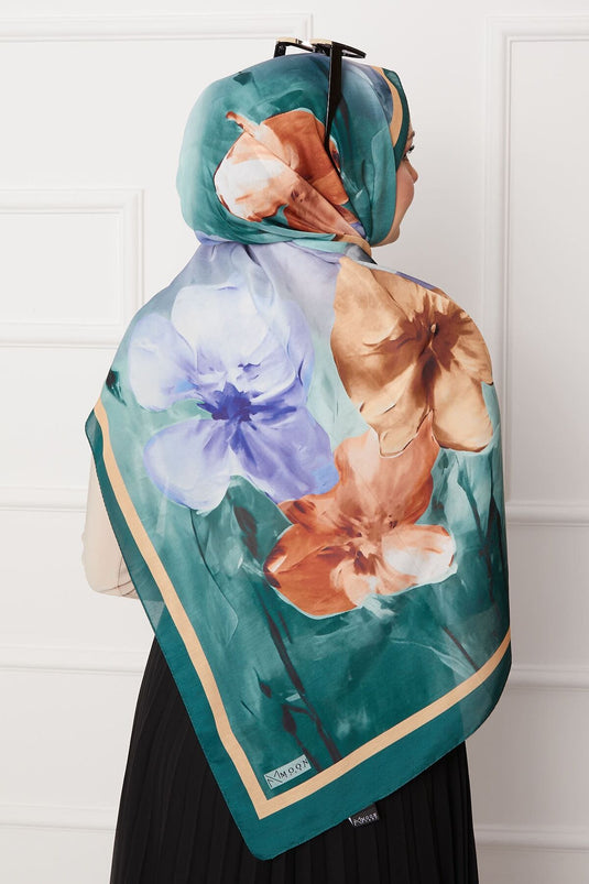 Châle hijab à motifs floraux rétro 16