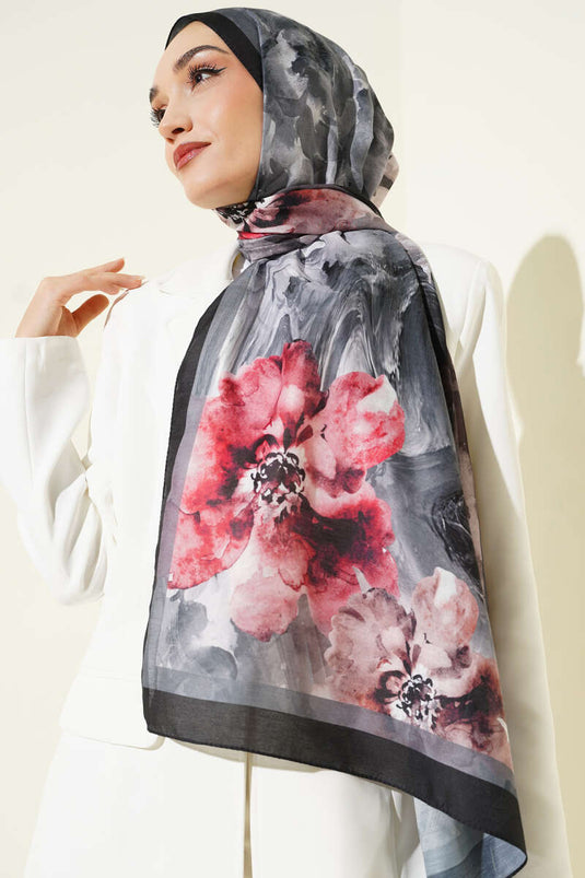 Foulard rétro Daisy noir