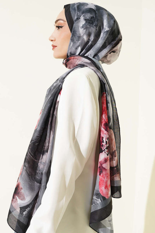 Foulard rétro Daisy noir