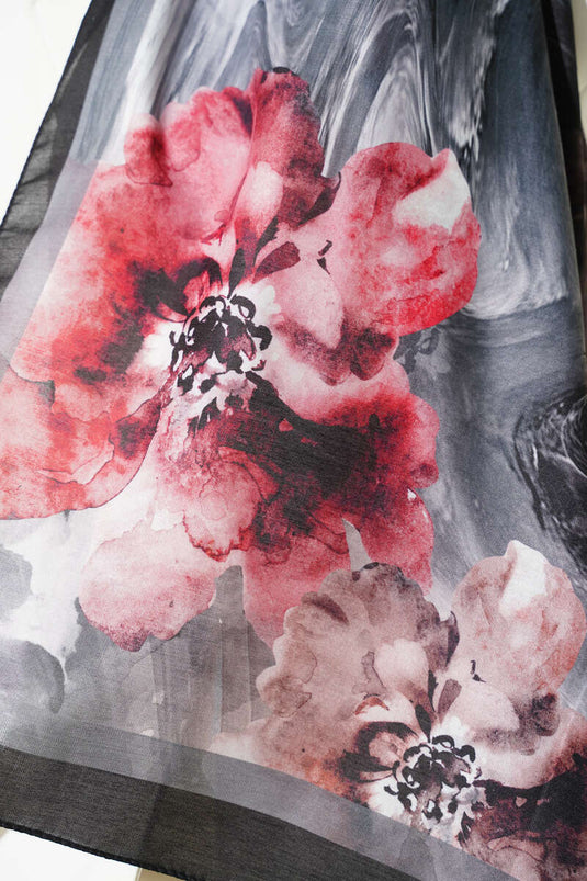 Foulard rétro Daisy noir