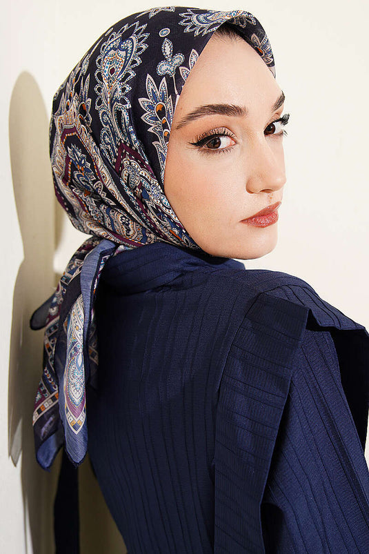 وشاح إسكارف أناقة ريترو ديزين إنديجو