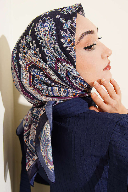 وشاح إسكارف أناقة ريترو ديزين إنديجو