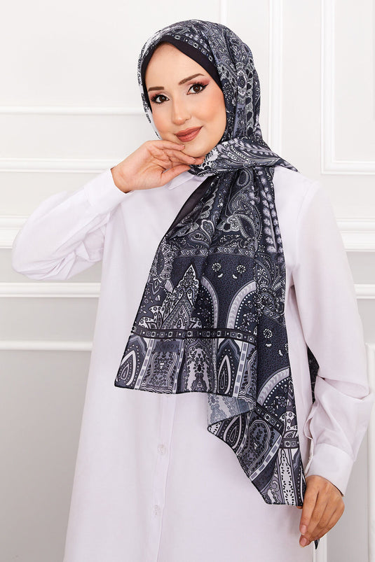 Hijab-Schal mit Retro-Muster -2