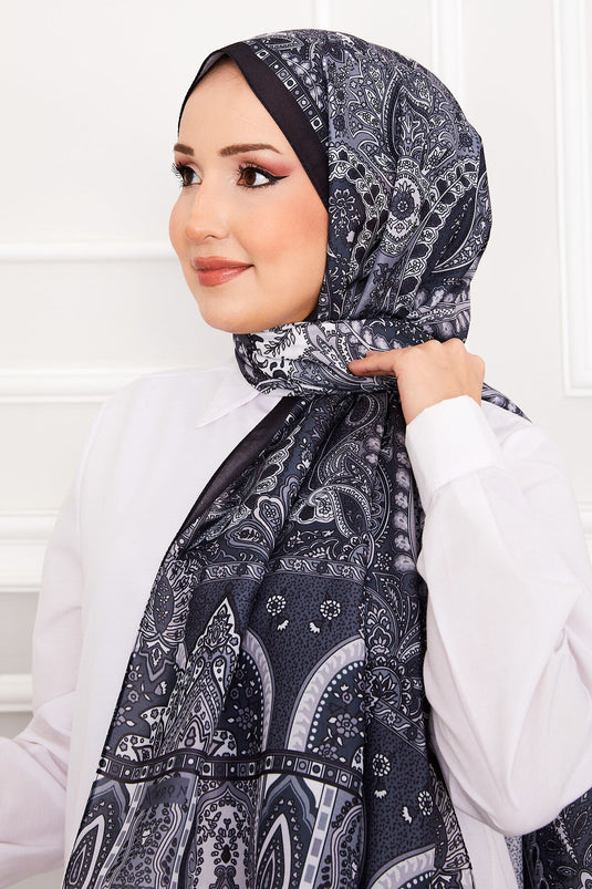 Retro Patterned Hijab Scarf -2