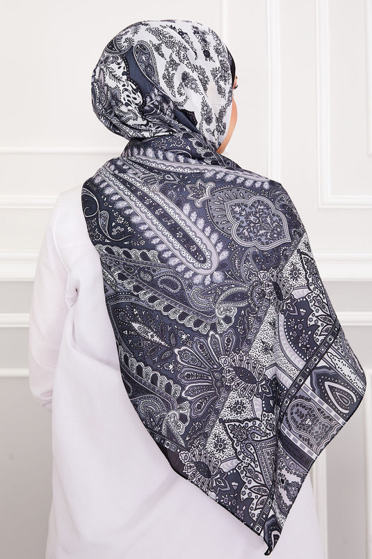 Retro Patterned Hijab Scarf -2