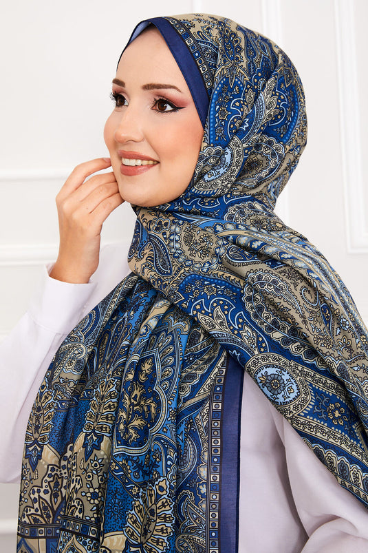 Retro Patterned Hijab Scarf -3