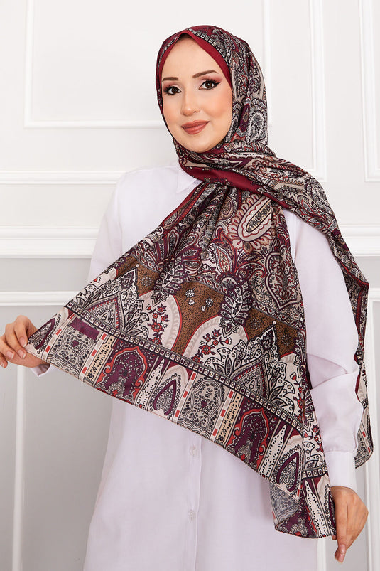 Retro Patterned Hijab Scarf -4