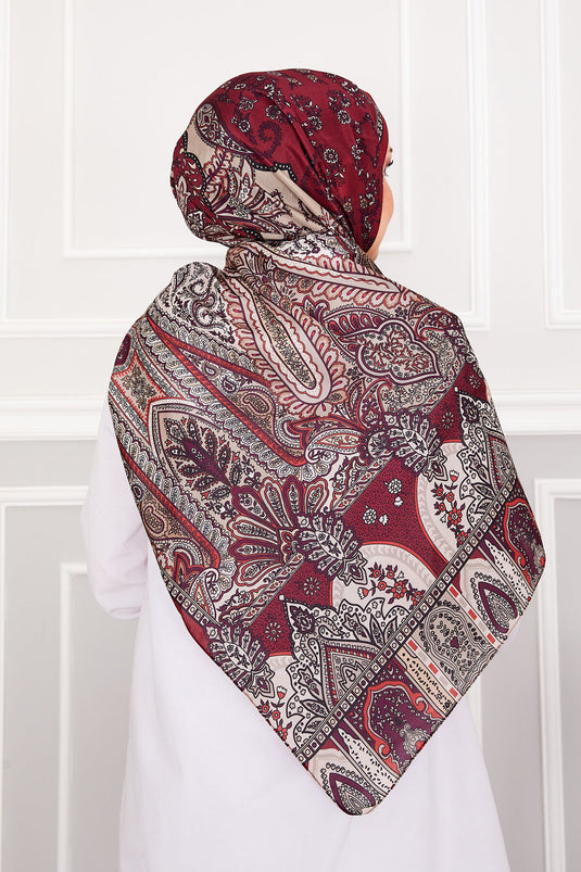 Retro Patterned Hijab Scarf -4