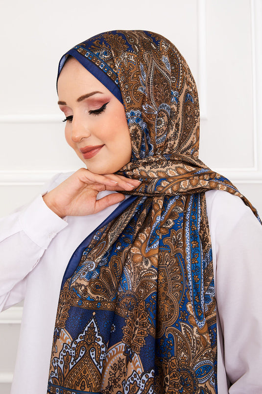 Retro Patterned Hijab Scarf -5