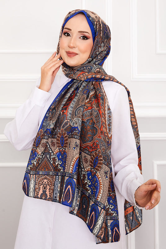 Retro Patterned Hijab Scarf -7