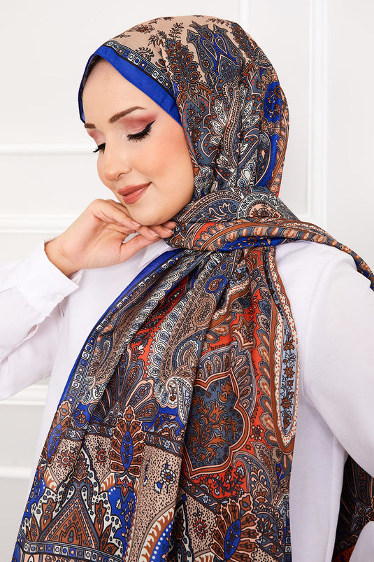 Retro Patterned Hijab Scarf -7