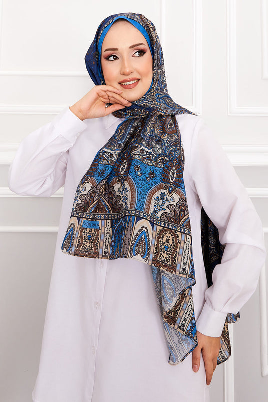 Retro Patterned Hijab Scarf -8