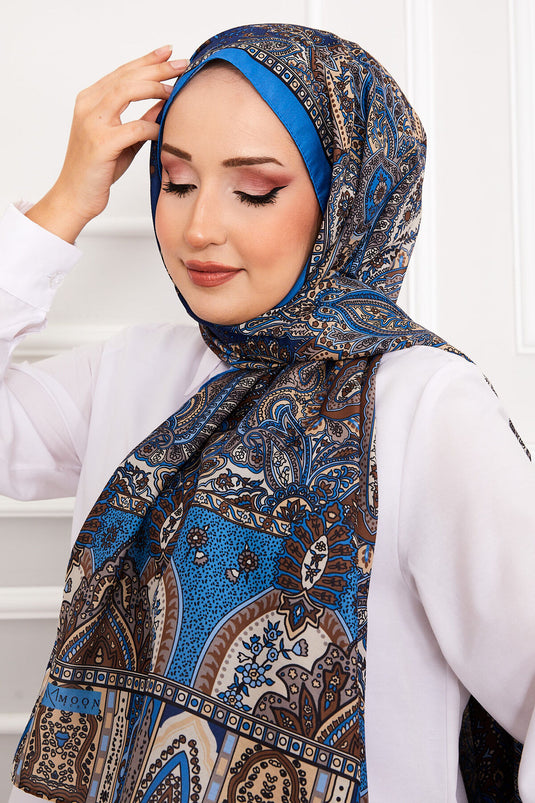 Retro Patterned Hijab Scarf -8