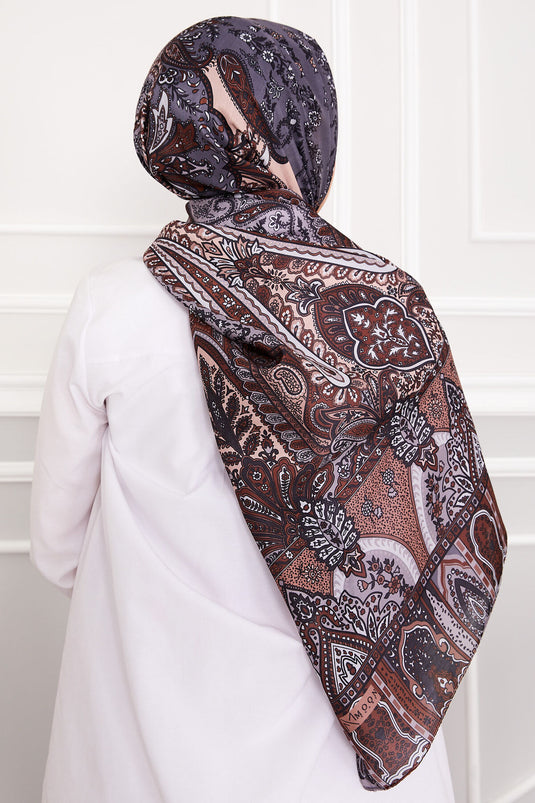 Retro Patterned Hijab Scarf -9