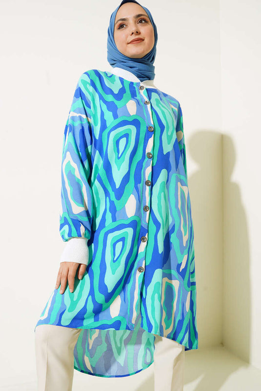 Ribbed Shirt Green Blue