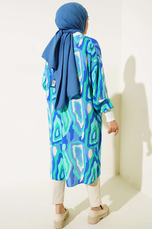 Ribbed Shirt Green Blue