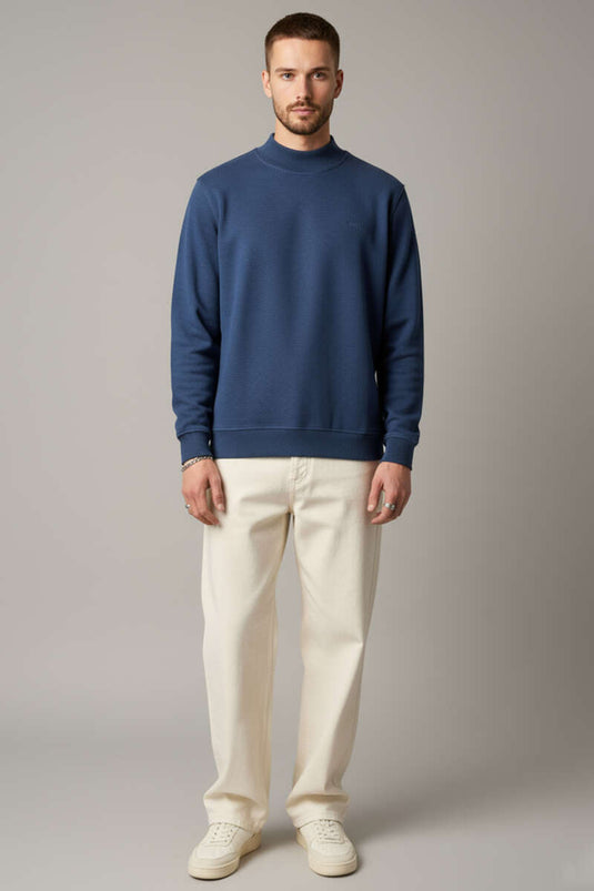 Geripptes Thessaloniki Herren-Sweatshirt, Marineblau