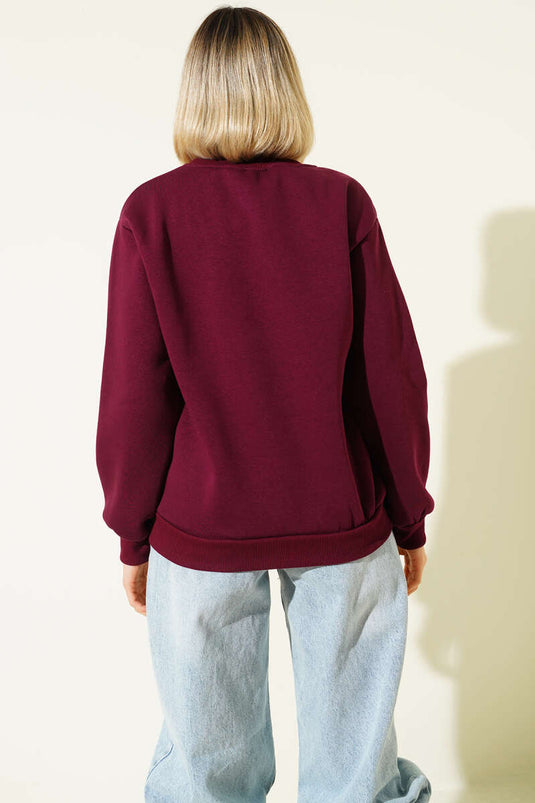 Felpa stampata Ride A Cowboy, prugna