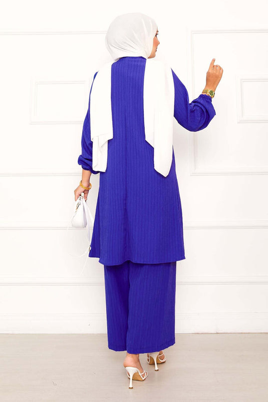 Double-breasted Buttoned Suit with Yoke Detail