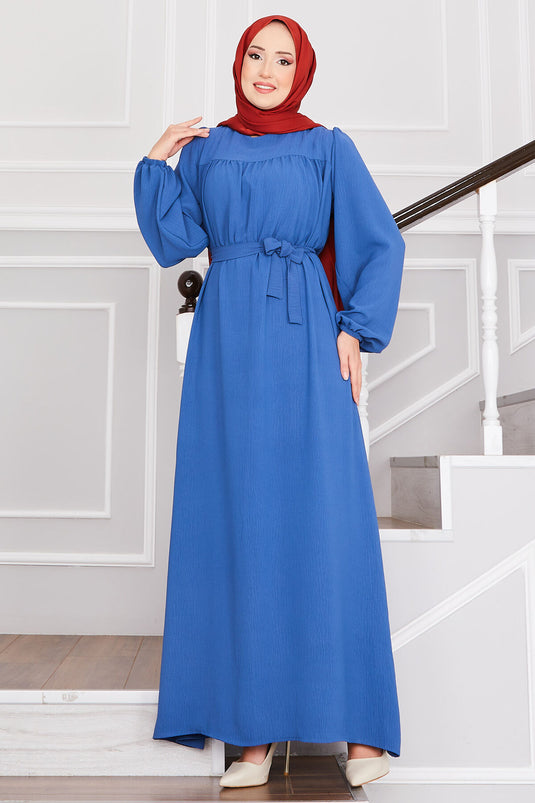 Aerobin Modest Dress with Robe Indigo